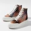 Wholesale 🎉 Women's Good News Juice High Top 👟 Sneaker Orange Checkered 🥰