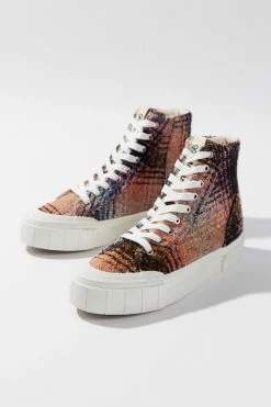 Wholesale đ Women's Good News Juice High Top đ Sneaker Orange Checkered đĽ°
