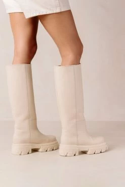 Cheapest 🌟 Women's ALOHAS Katiuska Leather Knee High Platform Boot Ivory 😍 -Dr. Martens Sales unnamed file 1206