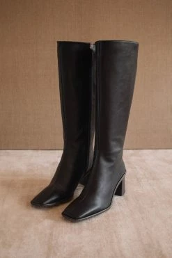 Wholesale 🎁 Women's ALOHAS East Leather Knee High Boot Corn Black 🔥