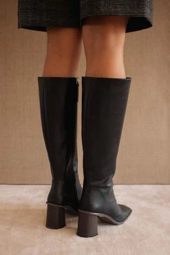 Wholesale 🎁 Women's ALOHAS East Leather Knee High Boot Corn Black 🔥 -Dr. Martens Sales unnamed file 1235