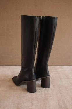 Wholesale 🎁 Women's ALOHAS East Leather Knee High Boot Corn Black 🔥 -Dr. Martens Sales unnamed file 1236