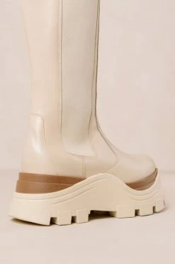 Cheapest 👍 Women's ALOHAS Roxie Leather Platform Lug Chelsea Boot Cream 🔥 -Dr. Martens Sales unnamed file 1249