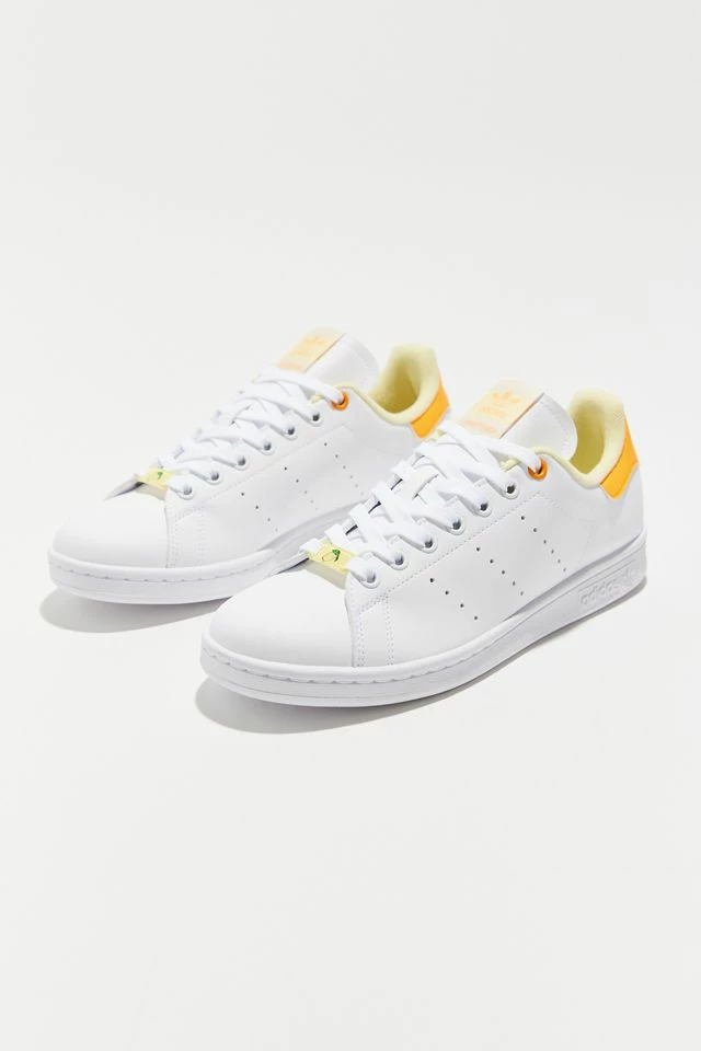 Brand new โค๏ธ Women's Adidas Stan Smith Vegan ๐ Sneaker Cloud White + Almost Yellow + Orange Rush ๐ 3 Brand new โค๏ธ Women's Adidas Stan Smith Vegan ๐ Sneaker Cloud White + Almost Yellow + Orange Rush ๐
