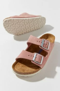 Best Sale 🥰 Women's Birkenstock Arizona Soft Footbed Suede 🩴 Sandal Pink Clay Seude 🧨