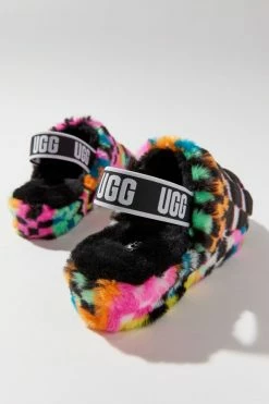 Brand new 😍 Women's UGG Fluff Yeah Checks Slide 🩴 Sandal Black Multi 🎉 -Dr. Martens Sales unnamed file 1489