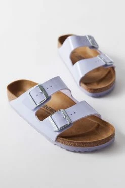 Best Sale ✔️ Women's Birkenstock Arizona Birko-Flor Patent 🩴 Sandal Purple Fog Patent 👏