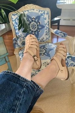 Outlet ✔️ Women's Punto Pigro Leather Fisherman 🩴 Sandal Off White 🎉