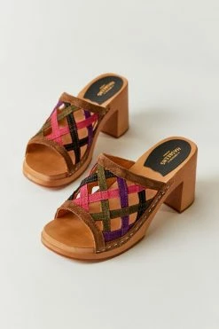 Flash Sale 🎉 Women's Swedish Hasbeens Basket Mule 🩴 Sandal Brown Multi 🎁 -Dr. Martens Sales unnamed file 1552