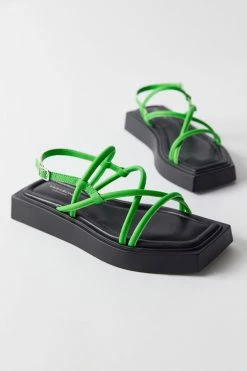 Promo 👍 Women's Vagabond 👟 Shoemakers Evy Strappy Platform 🩴 Sandal Green ✔️