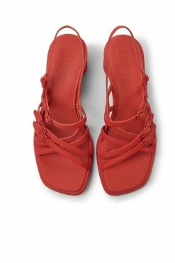 Deals 😀 Women's Camper Meda Strappy Leather 🩴 Sandal Red ❤️ -Dr. Martens Sales unnamed file 1577