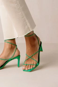 Brand new 🤩 Women's ALOHAS Bellini Leather Strappy Heel Neon Green 🥰