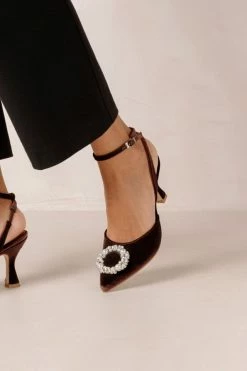 Coupon 🌟 Women's ALOHAS Cinderella Velvet Heel Crystal Velvet Coffee Brown ❤️ -Dr. Martens Sales unnamed file 1738