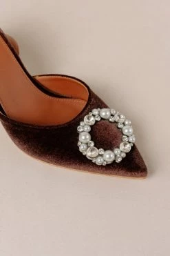 Coupon 🌟 Women's ALOHAS Cinderella Velvet Heel Crystal Velvet Coffee Brown ❤️ -Dr. Martens Sales unnamed file 1739