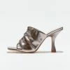 Buy 🛒 Urban Outfitters 👩 Women's UO Zoey Ruched Mule Heel Silver 💯