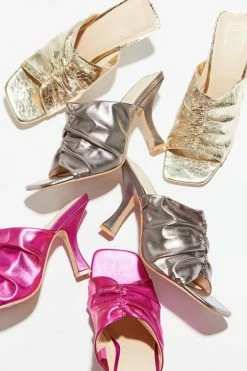 Buy 🛒 Urban Outfitters 👩 Women's UO Zoey Ruched Mule Heel Silver 💯 -Dr. Martens Sales unnamed file 1746