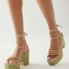 Cheapest 🔥 Urban Outfitters 👩 Women's UO Marabelle Beaded Platform Heel Neutral 🤩