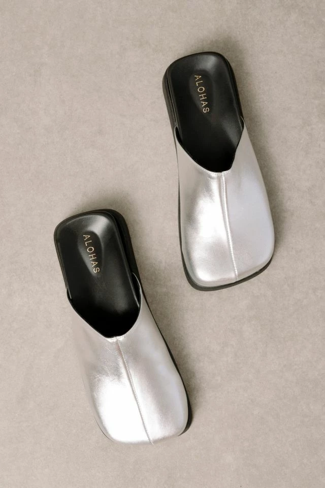 Flash Sale ❤️ Women's ALOHAS Whiz Leather Mule Shimmer Silver ❤️ 6 Flash Sale ❤️ Women's ALOHAS Whiz Leather Mule Shimmer Silver ❤️ - Image 4