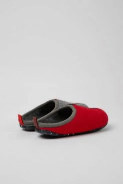 New ⌛ Women's Camper Wabi Color Block Recycled Rubber Sole Wool Slippers Red Multi 🎁 -Dr. Martens Sales unnamed file 2216