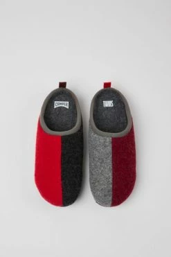 New ⌛ Women's Camper Wabi Color Block Recycled Rubber Sole Wool Slippers Red Multi 🎁 -Dr. Martens Sales unnamed file 2217