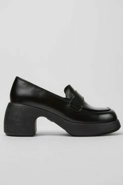 Outlet 🎁 Women's Camper Thelma Moc Toe Loafer 👟 Shoe Black 😀