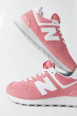New 🔔 Women's New Balance 574 ☀️ Summer 👟 Sneaker Natural Pink + White ❤️