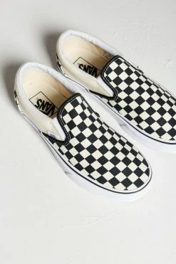 Discount 🥰 Women's Vans Checkerboard Slip-On 👟 Sneaker Black + White Checkered 🥰 -Dr. Martens Sales unnamed file 466