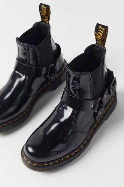 Outlet 💯 Women's Dr. Martens Wincox Polished Smooth Leather Buckle Boot Black 😀 -Dr. Martens Sales unnamed file 500