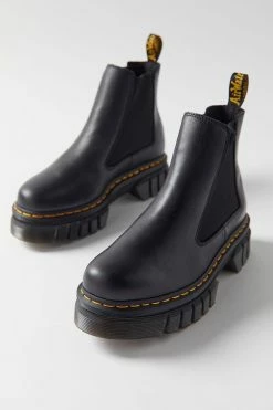 Coupon 👍 Women's Dr. Martens Audrick Leather Platform Chelsea Boot Black 🧨