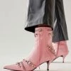 Discount ❤️ Women's Jeffrey Campbell Alt-Rock Ankle Boot Pink + Silver 🎉 -Dr. Martens Sales unnamed file 582
