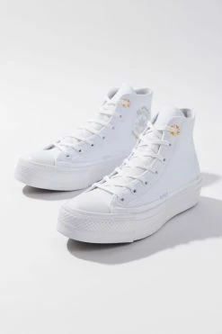 Outlet đ Women's Converse Chuck Taylor All Star Autumn Embroidery Lift Platform đ Sneaker White + Moonstone Violet + Mouse đĽ°