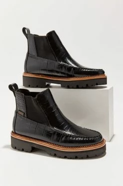 Discount 👍 Women's G.H. Bass Croc Chelsea Boot Black 🥰 -Dr. Martens Sales unnamed file 801