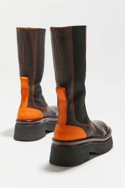Buy 🔔 Women's E8 By Miista Mae Tall Leather Boot Brown + Orange 😀 -Dr. Martens Sales unnamed file 826
