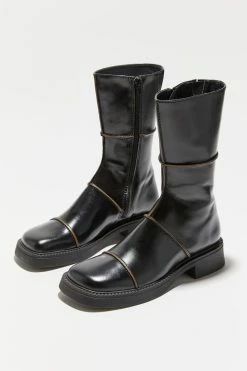 Promo 👍 Women's E8 By Miista Dahlia Leather Boot Black 🎁
